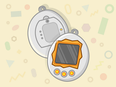 Tamagotchi! 90s colorful flat tamagotchi virtual pet