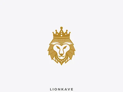 LIONKAVE LOGO animal crown elegant lion monoline simple unique