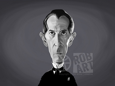 Peter Cushing actor caricature celebrity cinema film hammer horror illustration movies peter cushing portrait star