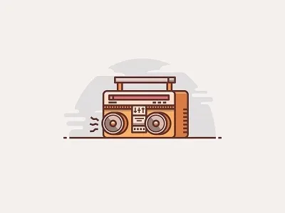 Old Radio icon illustration logo music old radio vintage vintage radio
