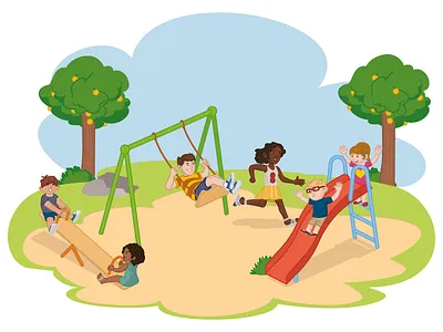 Playground books editorial illustration