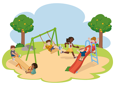 Playground books editorial illustration