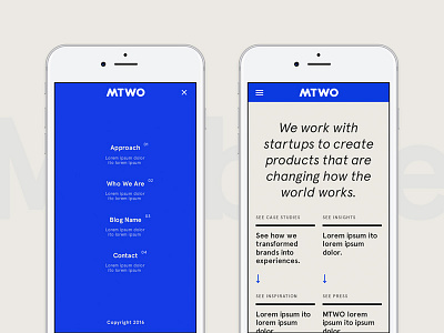 MTWO – Menu & Navigation agency behance case study design interaction menu mobile website