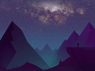 Event in the Valley environment flat illustration landscape mountains nature night valley