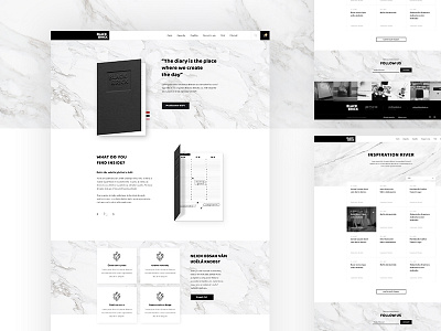 Blackbrick black and white diary marble minimal ui ux web web design