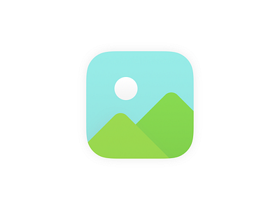 Gallery Icon 2 blue gallery green sky icon iphone land moon mountain photo ui ux