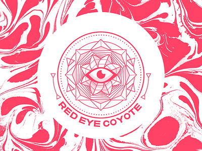 Red Eye Coyote acid band brand branding eye icon logo logos marble music red trippy