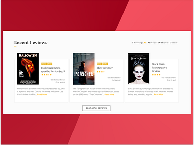 Review Section | Movie Website entertainment movie rating review ui website