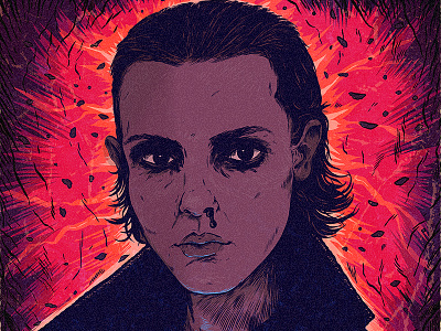 Bitchin' art colour drawing eleven film illustration movie netflix portrait poster stranger things