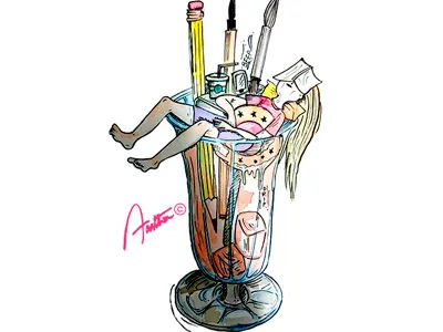 Relax with a Sundae! comic graphic design illustration