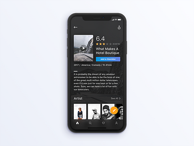 Movie app iphonex ui