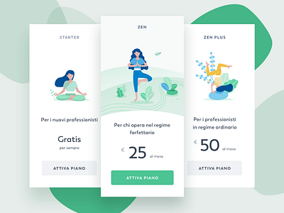 Pricing options for Fiscozen digital design graphic design homepage illustration