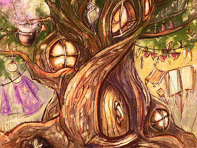 The house of the wizard. illustration wizard