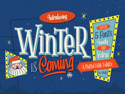 Winter is coming fine serif holiday open type retro script typeface winter