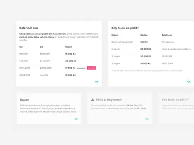 Info modals on Flatio card info list modal popup table text ui web window