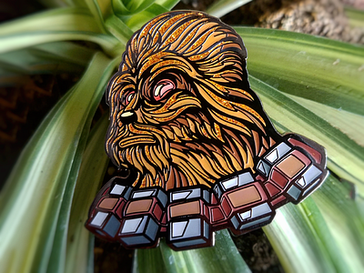 Custom Darth Chewie pin design by Fracturize chewie darth enamelpin force fracturize illustration patch pin sith starwars vader