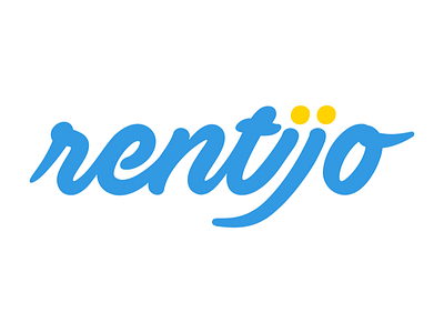 Rentijo Logo blue logo logotype rent rentijo renting script yellow