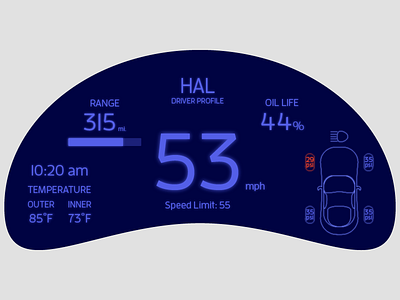 Car Interface car interface dailyui dailyui34