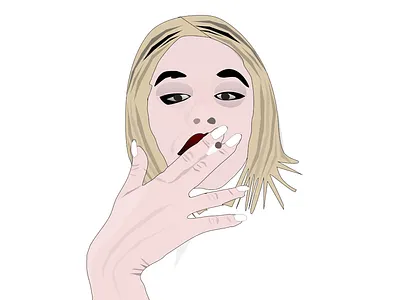 S M O K I N G G I R L draw eyes girl hot lips smoke