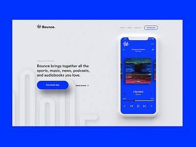 Bounce app mobile music ui ux web design