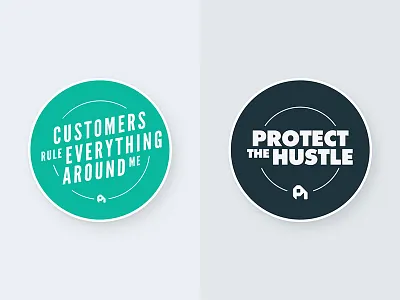 Custom vinyl stickers badge circular cream graphic hustle stickers swag typography vinyl