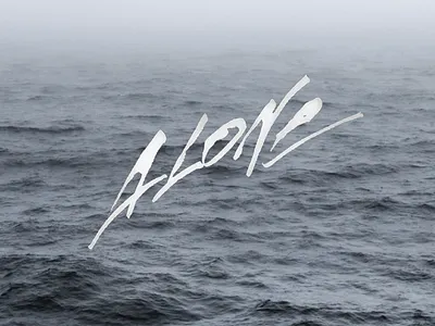 Alone Lettering alone calligraphy hand lettering hand writting handmade font inspiration lettering logo ocean sea typo typography