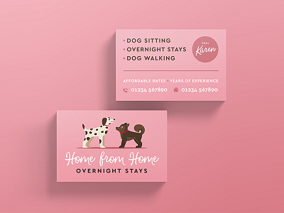 Dog Sitting Business Card Design brand branding business card dogs identity logo