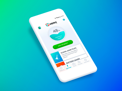 Hero Optimizer App mobile prototype ui ux