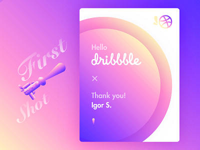 Hello Dribbble first shot gradients hellodribbble ui ux