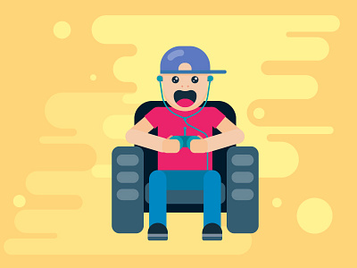 Flat Gamer character colourful flat flat design game gamer gaming