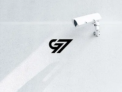 G77 architecture blue design icon illustration logo numbers typography