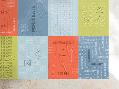 Modern Activity poster set layout outline poster wheatpaste