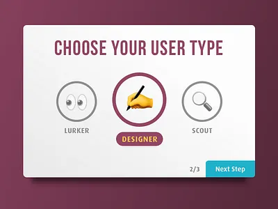 Select User Type - 064 064 dailyui select user type user