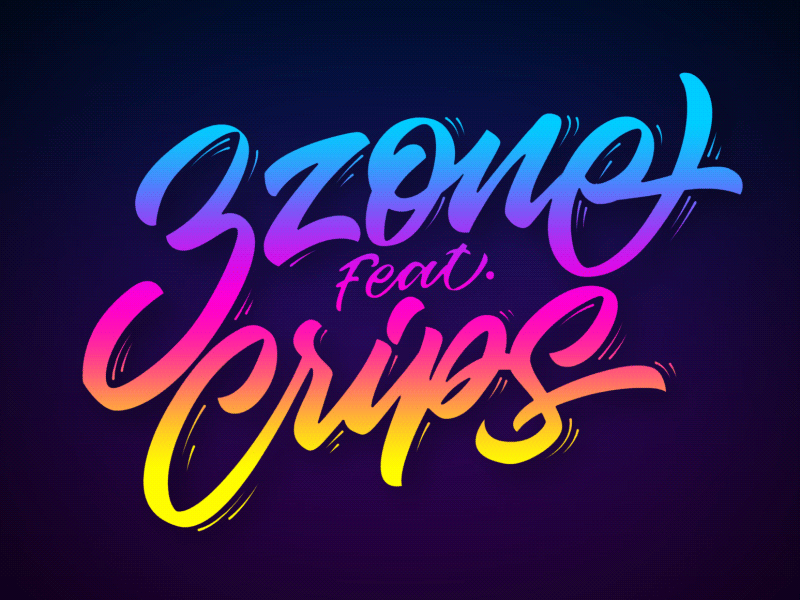 3Zone feat. Crips fluid framebyframe gradient hiphop lettering liquid music sargentopez title traditional typography uruguay