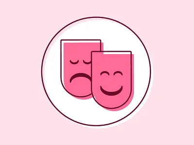 Theater Icon comedy icon illustration illustrator masks school subject theater theater masks tragedy