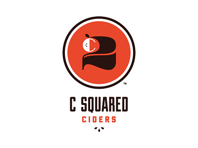 C Squared Ciders apple apple cider cider circle hard cider identity logo mid century seeds