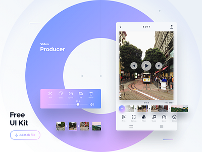 Freebie — Video Producer App — Sketch app design flat free freebie icon mobile type typography ui ux vector