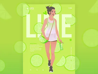 lime fresh character girl green health lime vector
