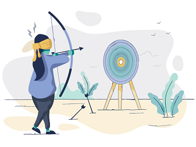 The archer app archery branding design flat icon illustration logo ui ux vector web