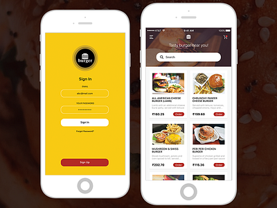 Find tastiest burger nearby! app design mobile application ui design uiux