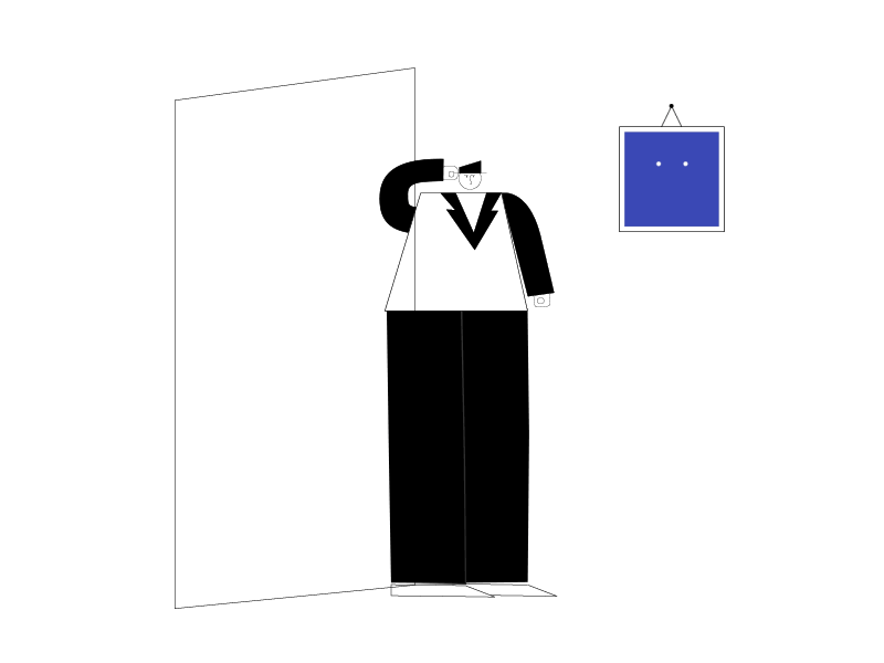 Man gif hat illustration loop man