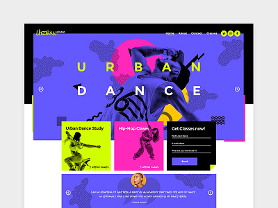 Dance Studio template for Bridge Creative WordPress Theme colorful creative design magenta purple ui uidesign uxdesign web web design website wordpress