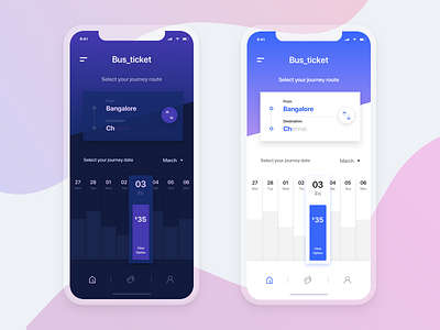Bus ticket | home page app bus destination ios iphonex return search ticket