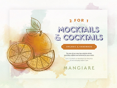 'Set of watercolour food illustrations' - our approach cocktails fruit illustration orange photoshop restaurant table talker watercolour