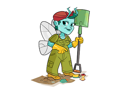 Winged Bug 6: Bluebottle adobe illustrator bug character design illustration insect recycle series