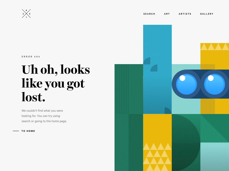 404 Page — UI Weekly Challenges-Season 02 — Week [2/10] animation design geometric