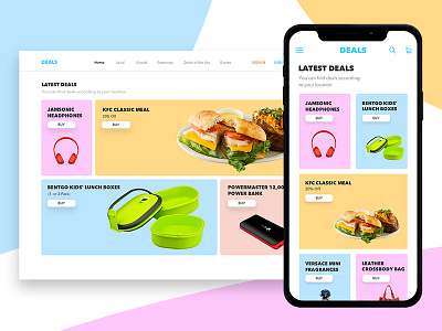 Deals - Web and Mobile UI android deals design ios iphonex mobile ui ux web