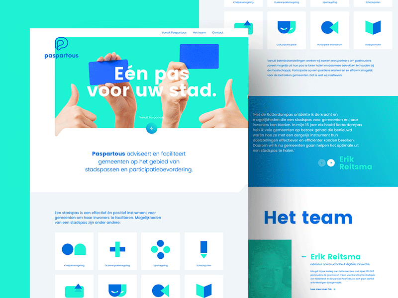 Paspartous - Branding blue branding chat hand identity letter logo