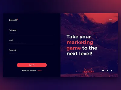 Sign Up form decom form marketing modern page red sarajevo sign ui up ux