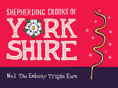 Shepherding Crooks of Yorkshire - No.1 The Embsay Triple Ewe hand drawn illustration illustrator yorkshire yorkshire shepherd